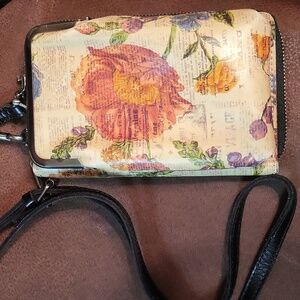 Patricia Nash Pertina Crossbody Parisian Newspaper Print